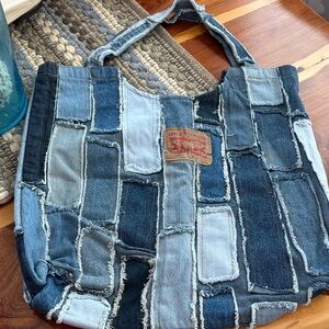 Levi's Blue Patchwork Denim Tote
